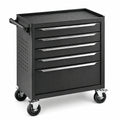 Werkzeugwagen aus Stahl mit 5 Schubladen und Rollen, 77 × 46 × 87 cm, Schwarz/Silber