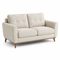 2-Sitzer-Sofa Beige/Braun, 170 × 86 × 84 cm, Stoffbezug, Holzrahmen und Holzfüße