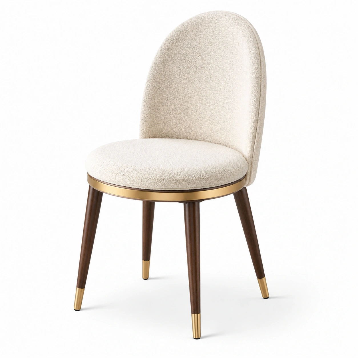 Moderner Esszimmerstuhl mit Bouclé-Bezug in Beige, 52 × 58 × 84 cm
